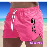 New men's quick drying and breathable beach swimming pants with multi-color printed sports and fitness shorts for external wear 2