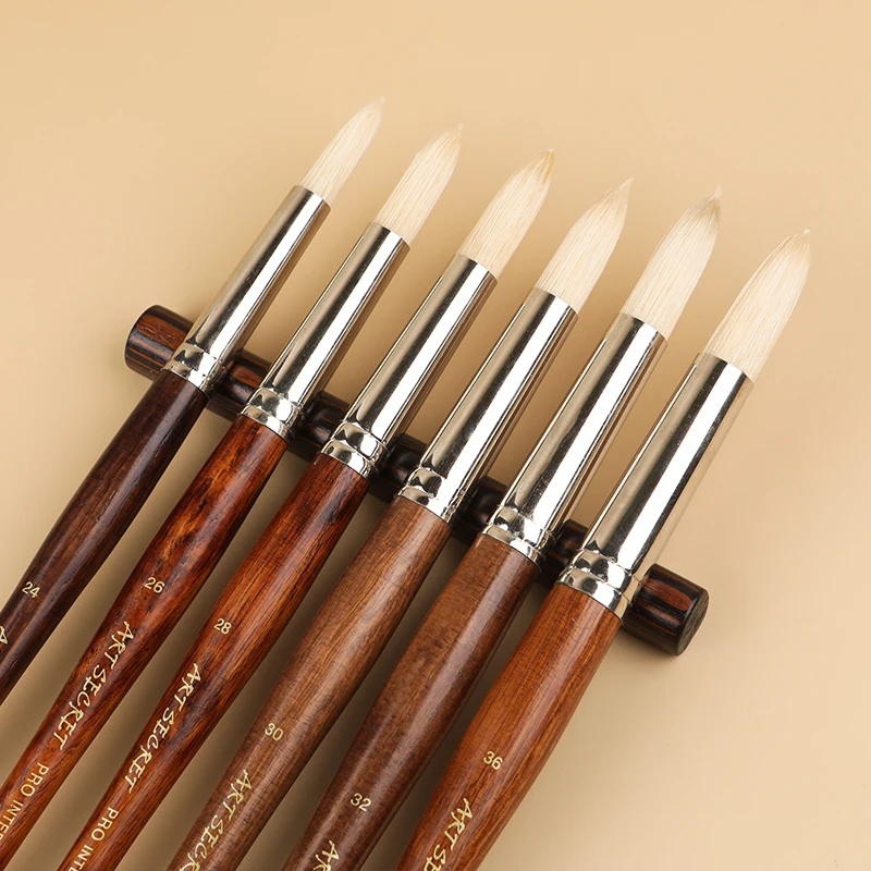 ArtSecret High Grade 3200R Pro Interlocked Chungking White Bristle Oil Paint Art Supplies Artist Brush 3