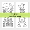 Stress Relief Cute & Easy Coloring Book for Adults and Teens - 24 Pages Adult Picture Book Emotional Release Drawing Books 6
