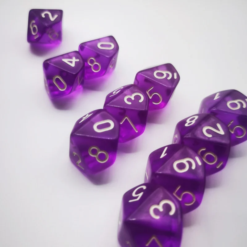 D10 DND No. 0-9 Dots 10 Polyhedral Dices Set for Dungeons and Dragons RPG MTG Role Playing Table Games Dice Pouch