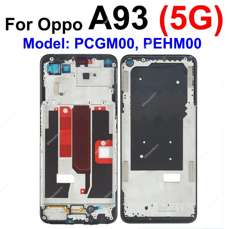 OPPO 용 LCD 전면 프레임, 전면 LCD 스크린 하우징, 거치대 커버 케이스 부품, A91, A92, A92s, A93, A93s, A94, A95, A96, A97, A98, 4G, 5G