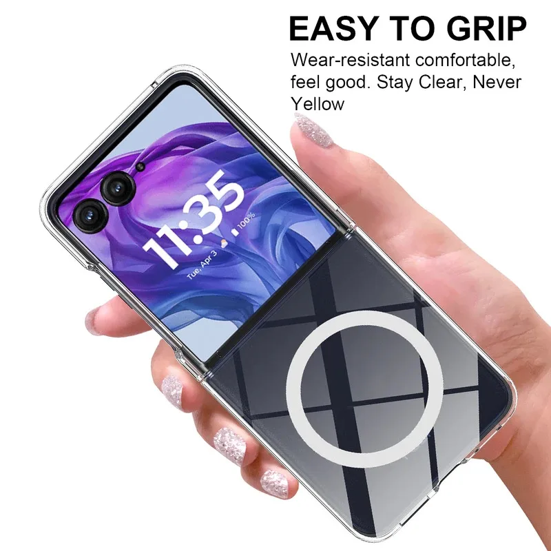 ELVEV Magnetic Anti-Fingerprint Phone Case with Soft TPU and PC Protection