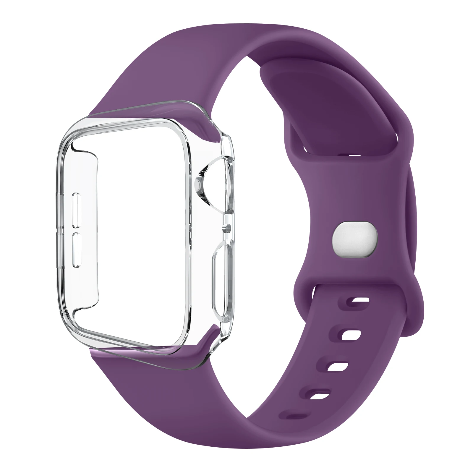 Versatile Protective Silicone Strap and PC Case for Apple Watch - Enhanced Durability and Style