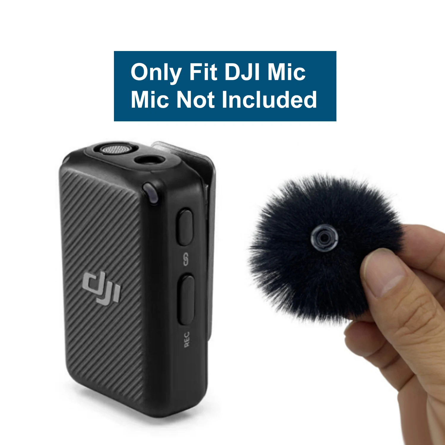 Micrófono para parabrisas compatible con micrófono de solapa inalámbrico  DJI MIC, funda peluda (paquete de 2)