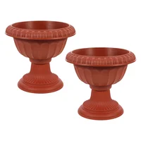 2 Pcs European Style Roman Flower Pot Decorative Urn Vases Vintage Garden Outdoor Pots Plastic Plant 1