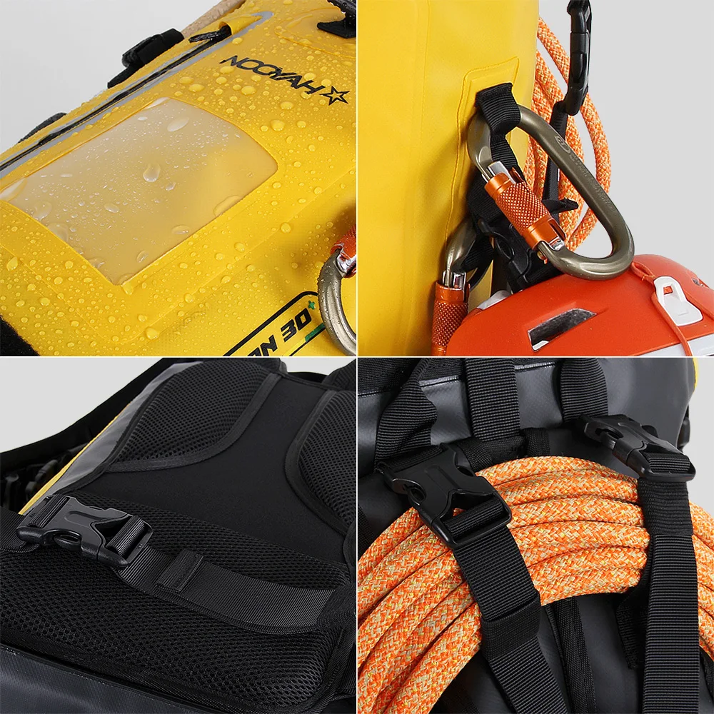 NOOYAH Waterproof Dry Bag IPX8 Roll-Top Closure Waterproof Backpack Fishing Bag Double Layer Rucksack Outdoor Sport Dry Backpack 6