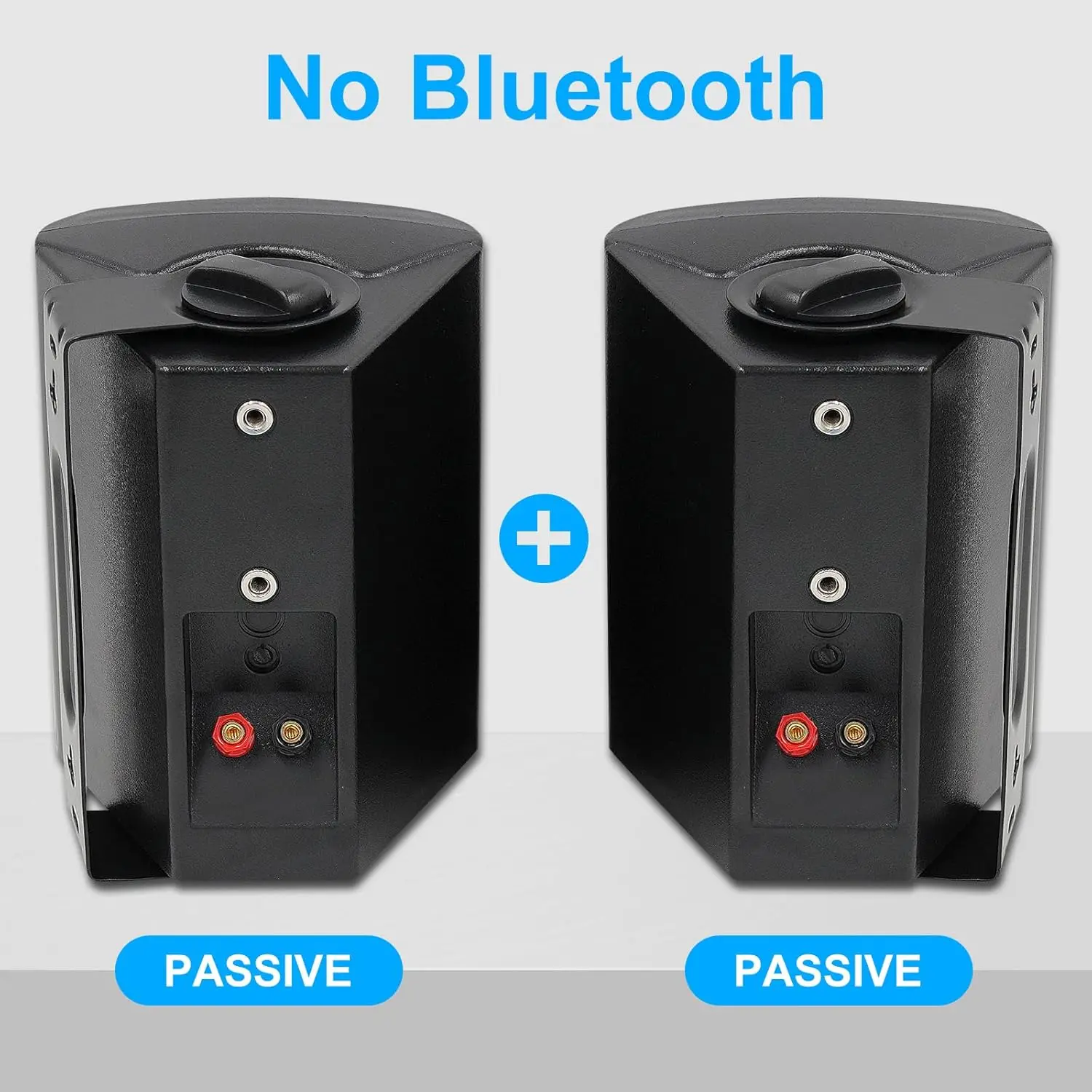 4PCS Passive Outdoor Speakers Wired Waterproof 4'' 2-Way 400W Wall Mounted Speakers With Dome Tweeter All-Weather Durability 5