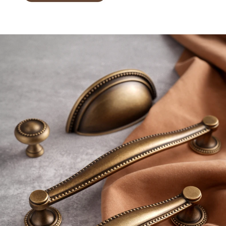 solid brass cabinet handle for kitchen cupboard