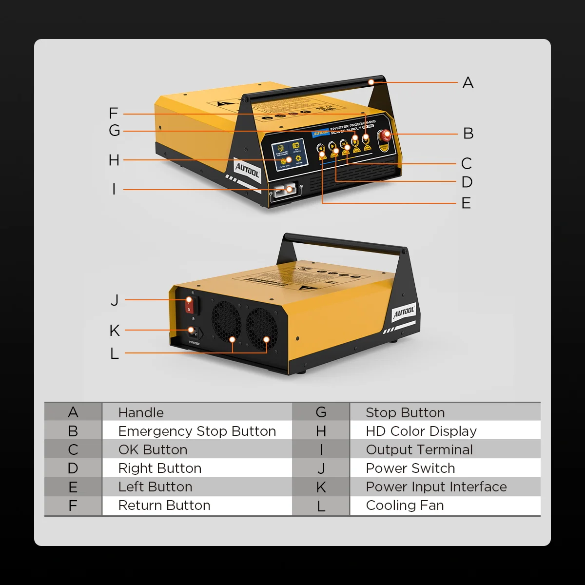 AUTOOL EM365 Automotive Uninterruptible 110V/220V Inverter Car Power Supply Batt