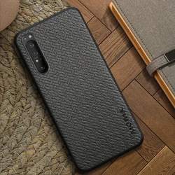 Bamboo Woven Texture Pattern Design Phone Case - Sony Xperia 1 VIII (Grey)