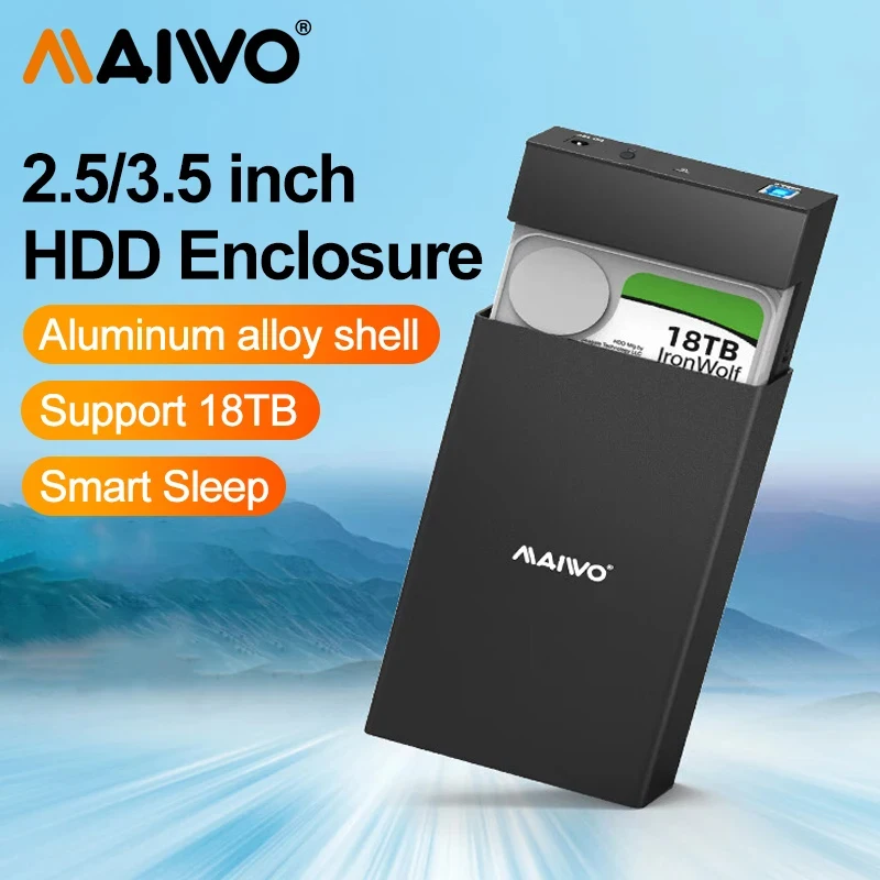 Maiwo-caixa de Disco Rígido Móvel Disco Mecânico de Estado Sólido Caixa Externa para pc Laptop Desktop Sata Usb 3.0 2.5 in 3.5 in
