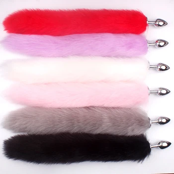 Sexy Fox Tail Anal Plug Metal Butt Plug Role Play Flirting Toys Adult Products Anal