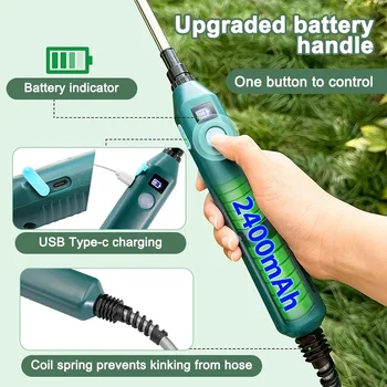 Pulvérisateur de jardin électrique 2400mAh, outil de jardinage Portable haute pression avec 3 buses de brume pour l'arrosage des plantes 1