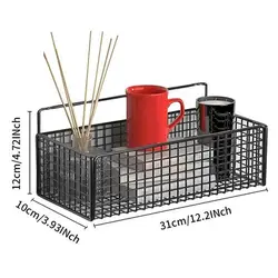 Rustproof Adhesive Shower Caddy Basket - No - Drill Bathroom Wall Shelf Organizer (A)