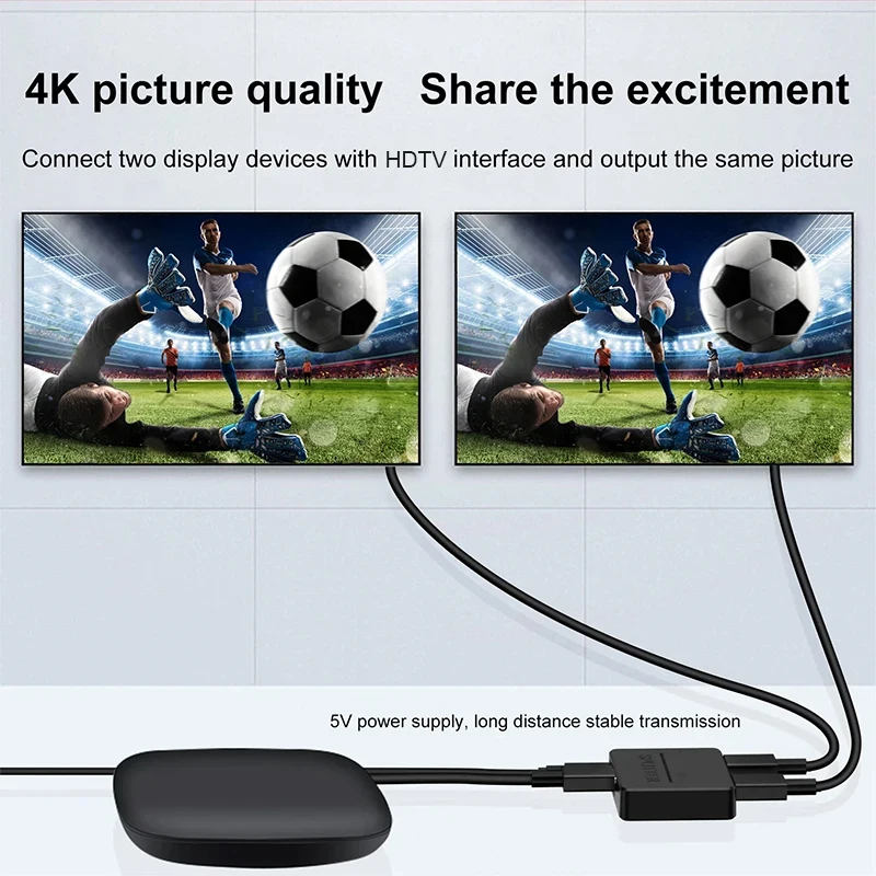 1 in 2 out HDMI-compatible Splitter 4K 1080P 1x2 HDCP Converter 3D Switcher 2 Port Hub PS3 Xbox HDTV DVD TV BOX Monitor hdmi splitter converter