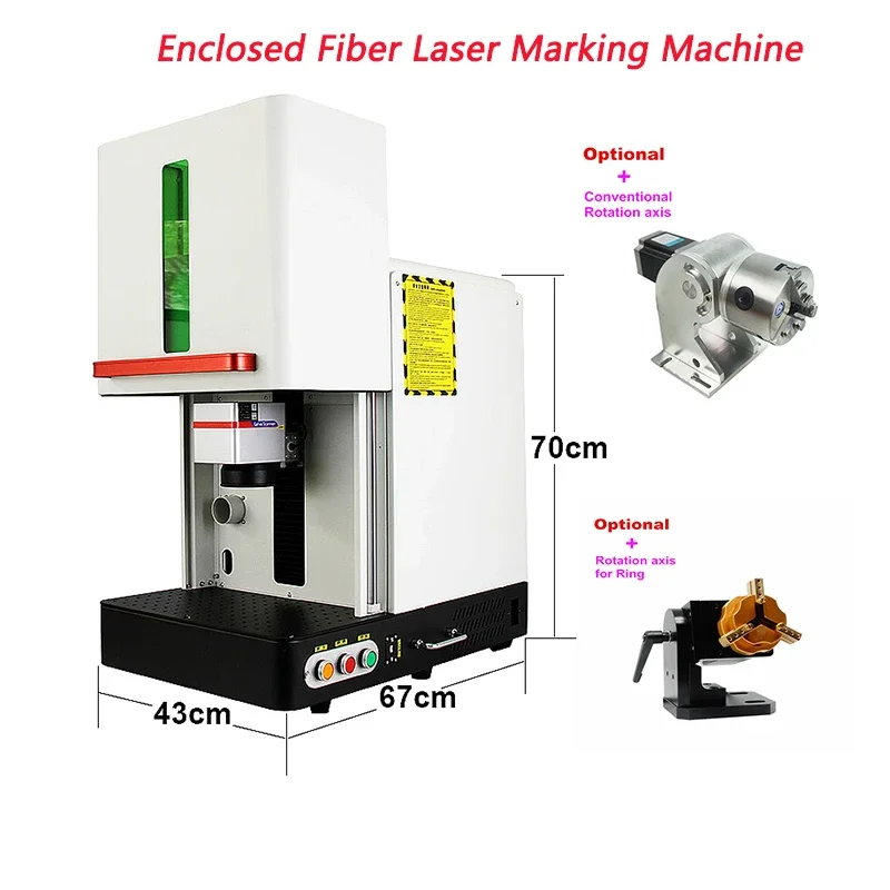 

20/30/50W Fiber Laser Marking Machine Upgrade Rotation Axis Rolling Roller Axis MAX Raycus JPT Metal Engraving Machine