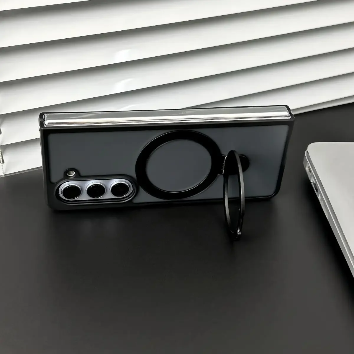 For Samsung Galaxy Z Fold 5 4 Magsafe Case Translucent Matte Kickstand Magnetic Holder Wireless Charging Shockproof Hard Cover