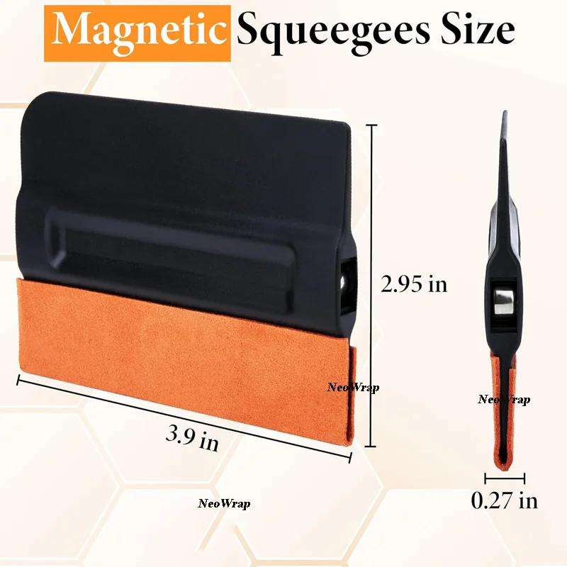3/2/1Pcs Vinyl Magnetic Squeegee Double Suede Soft Felt Edge Squeegee 10cm Vinyl Film Scraper for Car Wrapping Window Tint Tool