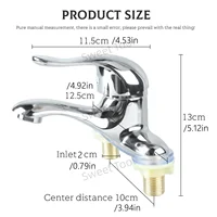 ก๊อกน้ำผสมแบบ 2 รู ก๊อกน้ำห้องน้ำ โลหะผสมสังกะสี แบบมือจับเดี่ยว ก๊อกน้ำแบบติดตั้งบนเคาน์เตอร์ 2 รู ก๊อกน้ำร้อนน้ำเย็น สำหรับบ้านและโรงแรม 6