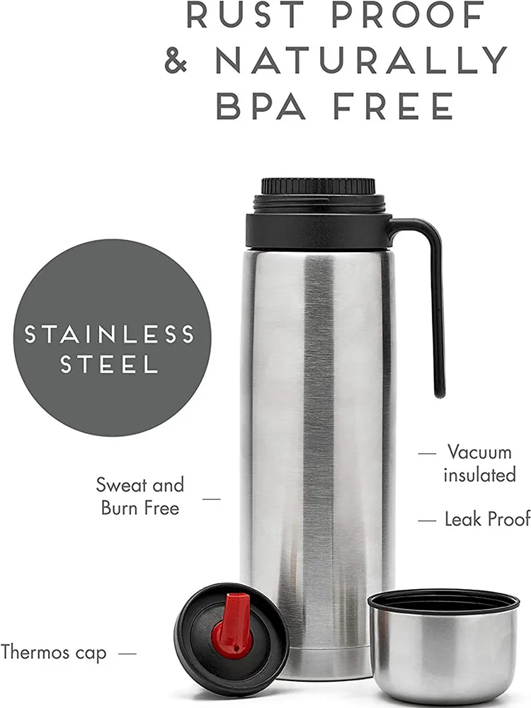 1000ml Double Wall Stainless Steel Vacuum Insulated termos Lid Mug with Handle Yerba thermos mate bottle thermos for mate cup