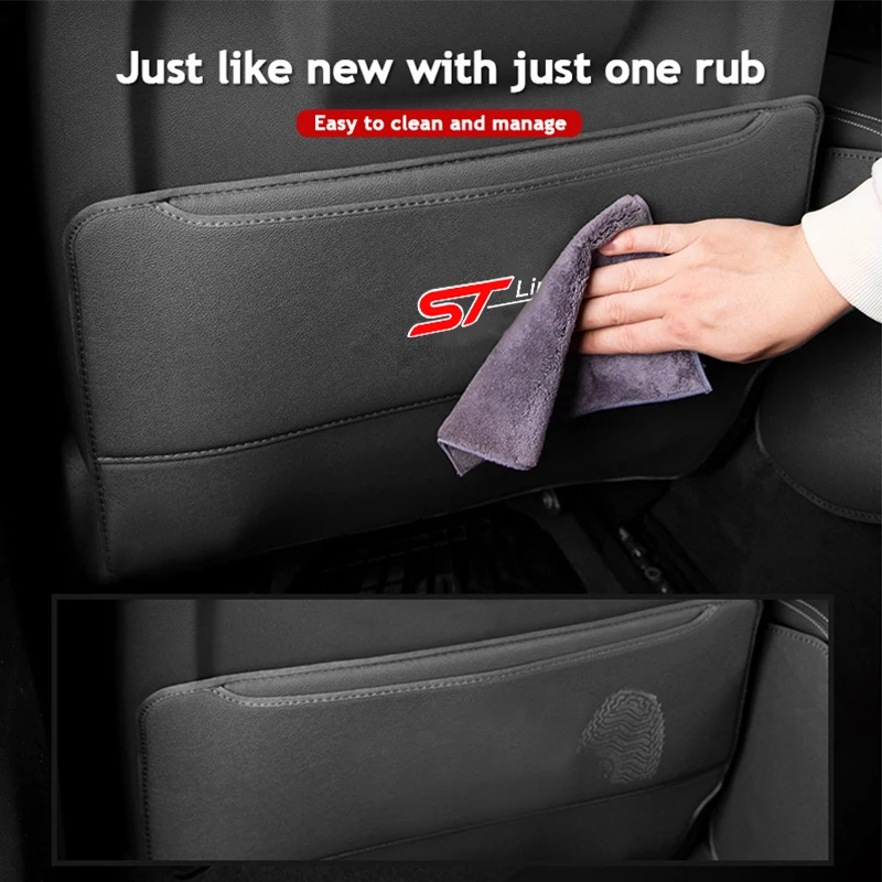 1Pcs Car Anti-Kick Pad Seat Back Protector Cover For Ford Focus Mk2 Mk3 Fiesta Ranger Mondeo Mk4 S-MAX Kuga Mustang Fusion Edge