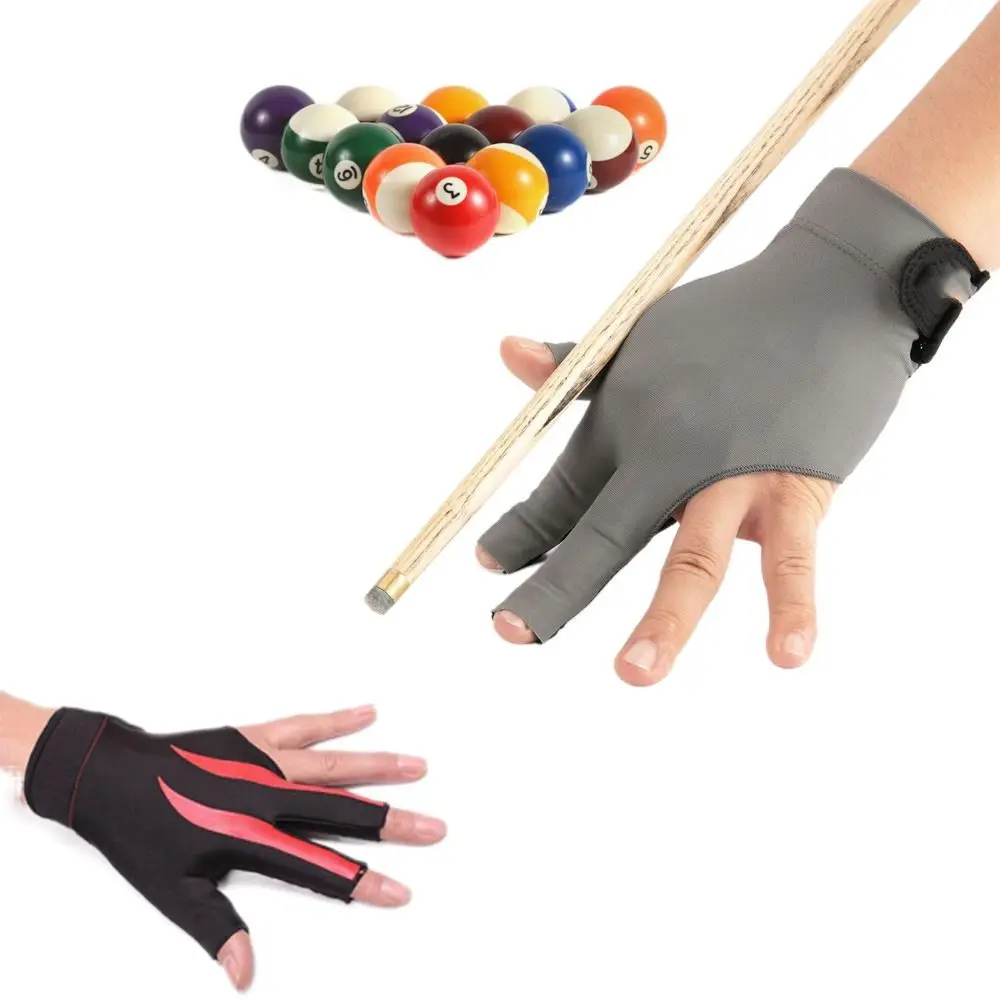 

Three Fingers Snooker Glove New Left Hand Anti Skid Billiards Accessories Nylon Breathable Billiard Glove Fitness Accessories