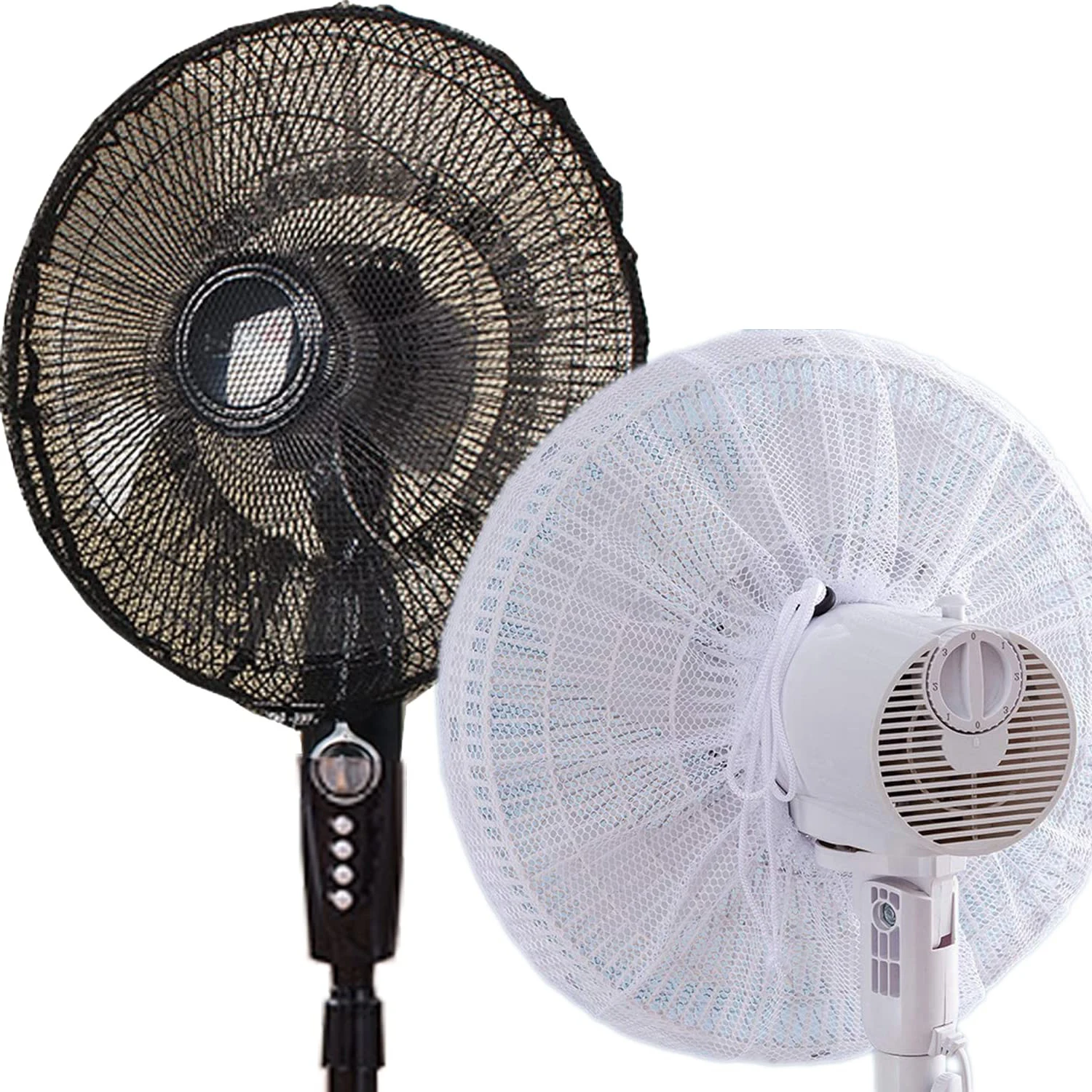BOUSSAC 2PC White Electric Fan Covers for Baby Kids Finger Protector Safety Mesh Cover Fan Guard Home Office Dust Cover