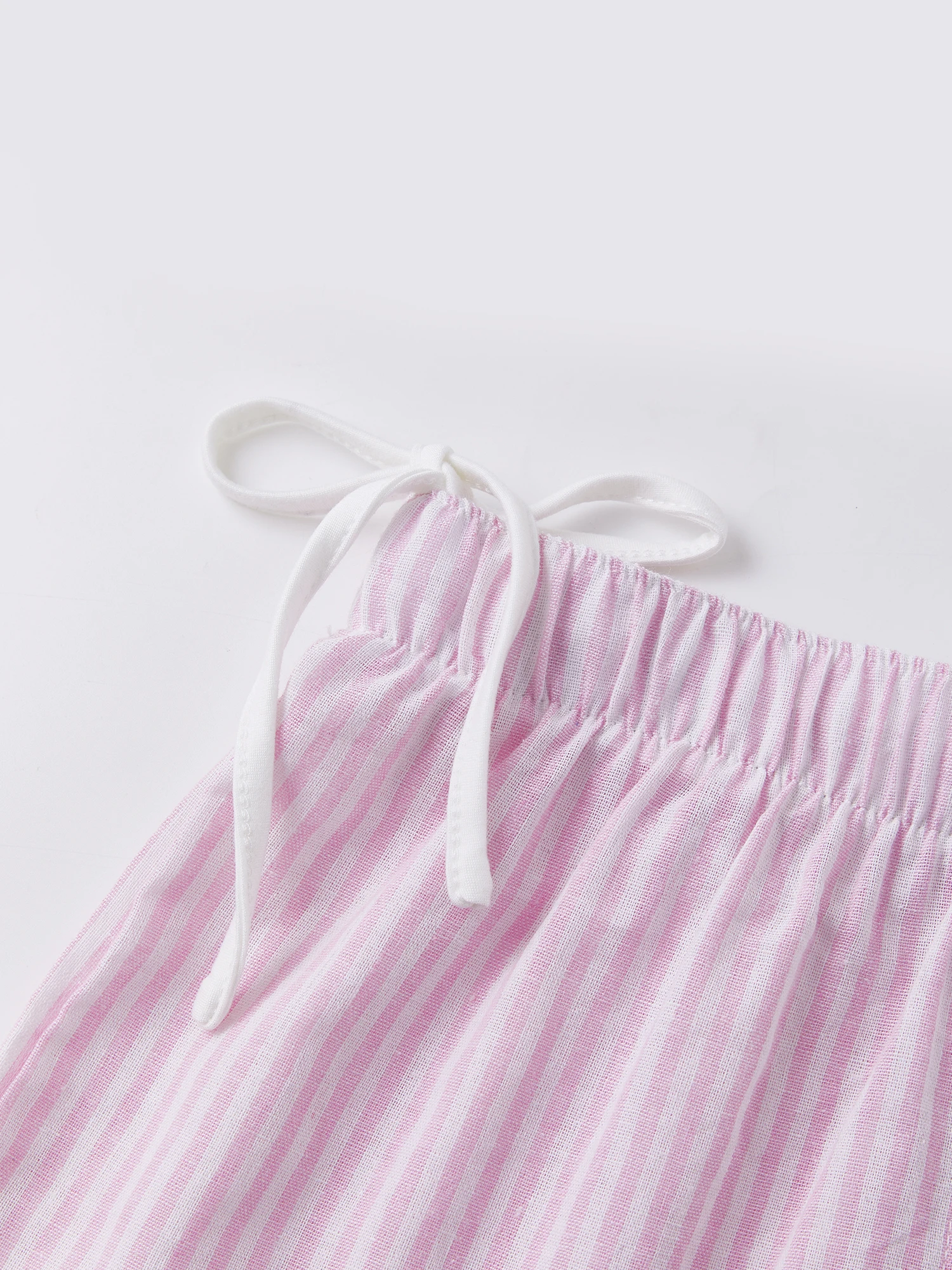 Women s Striped Lace Trim Lounge Shorts with Elastic Waistband Stylish Pajama Bottoms for Sleepwear and Relaxation