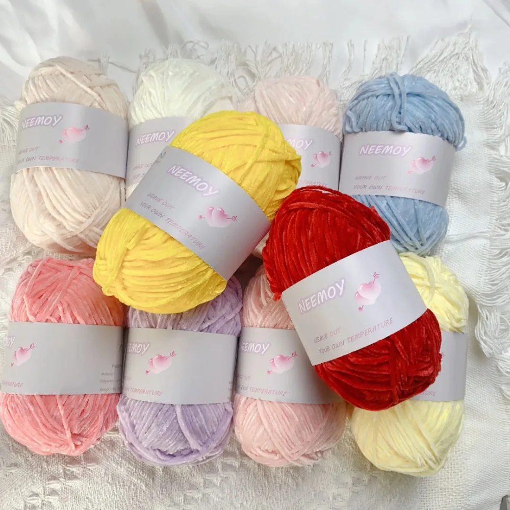 40g Pile Yarn Soft Chenille Yarn for Knitting Velvet Texturized Knitted Crochet Yarn Warm Line Threads To Knit Needlework Doll 4