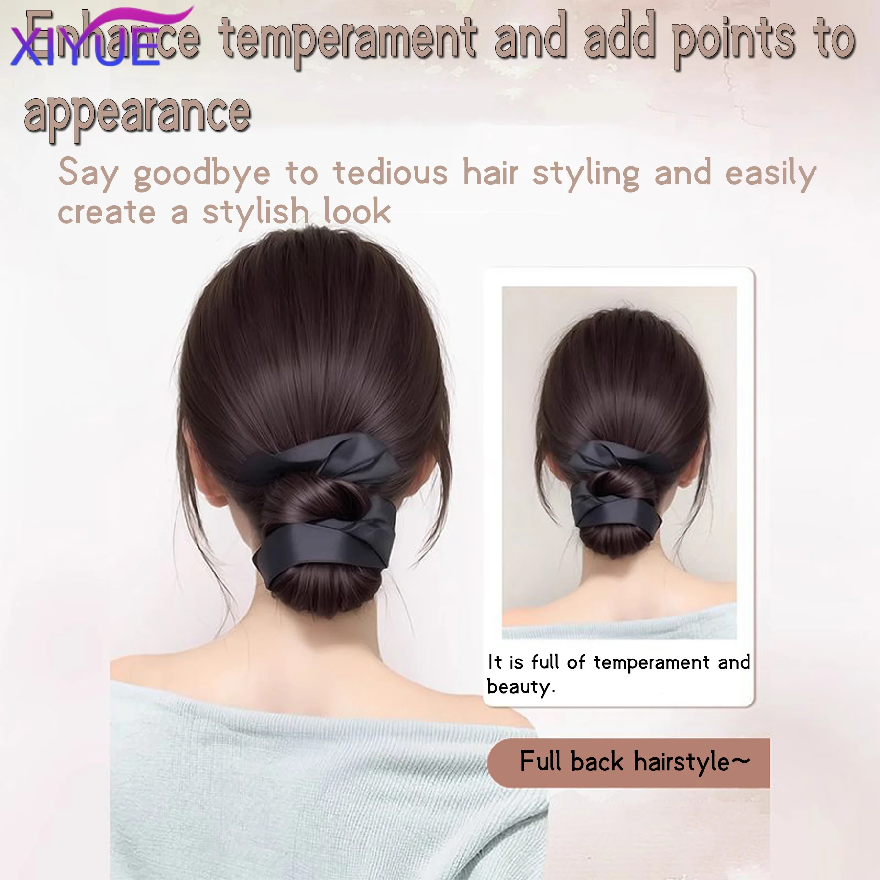 Synthetic Chignon Messy Bun Claw Clip in Hair Piece Wavy Curly Hair Bun Ponytail Extensions Scrunchie Hairpieces for Women