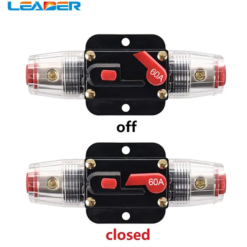 100A 50A 60A 80A 150A 12V 24 Car Truck Audio Amplifier Circuit Breaker Resetable Breaker Amplifier Refit Fuse Adapter circuit breaker