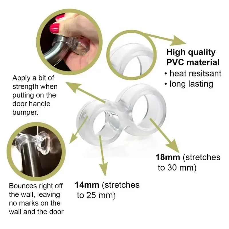 1/6Pcs Door Handle Anti-collision Ring Home Door Stops Noise Stopper Wall Protection Doorstop Bumper Shock Absorber Rubber Pads