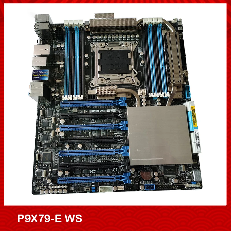 Asus P9X79-E WS X79 7PIN LGA2011 E5 V2 ATX 지원용 기존 워크스테이션 마더보드는 배송 전 100% 테스트를 지원합니다.
