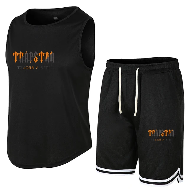 2022 Summer Sports Sleeveless T-Shirt Set Men TRAPSTAR Tank Top +