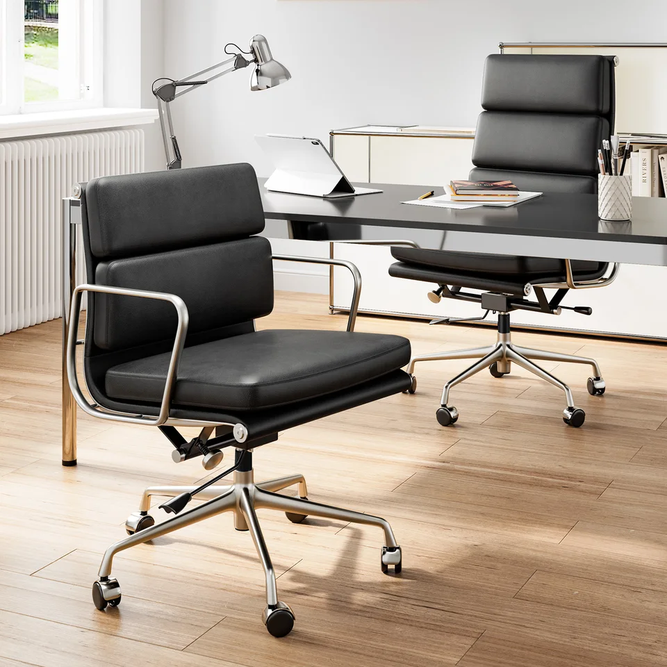 Comfortable Leather Swivel Office Guest Chair
