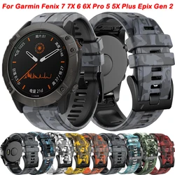 QuickFit Silicone Watch Strap For Garmin Fenix 6X 6 Pro 7 7X Pro 5X 5 Plus Watchband 26mm 22mm For Garmin Instinct 2X Bracelet