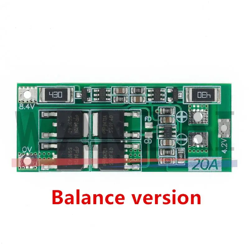 2S 20A 7.4V 8.4V 18650 Lithium Battery Board/BMS board standard/balance