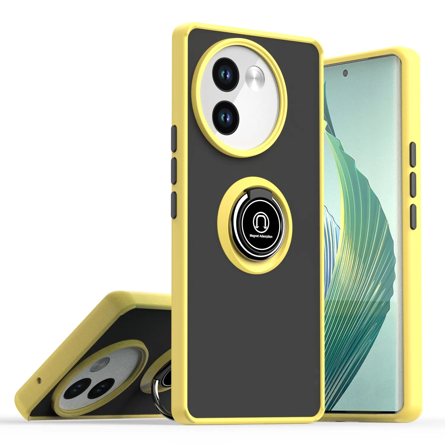 Armor Matte Case with Ring Magnetic Holder Stand - Shockproof and Stylish Protective Cover