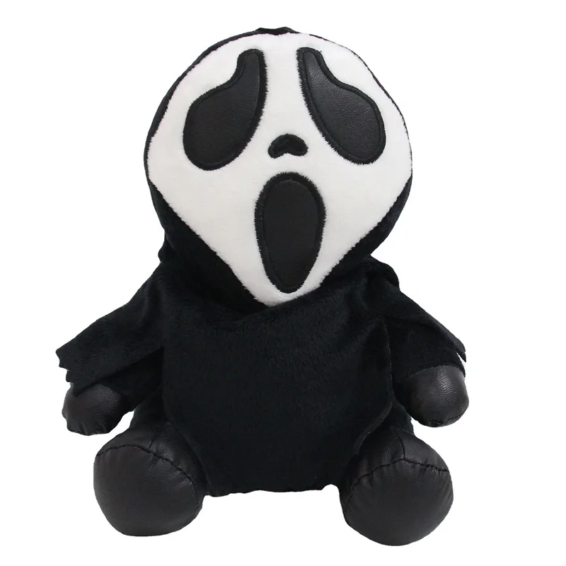 1PCS Scream Plush Glow Ghostface Plush Toys Horror Plushies Scream Stuff  Halloween Decoration Horror Themed Gift(Black)