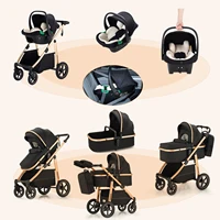 Poussette bébé 3 en 1 paysage haut pour nouveau-né mère enfants Portable chariot pliant luxueux poussette siège de voiture landau de voyage 3