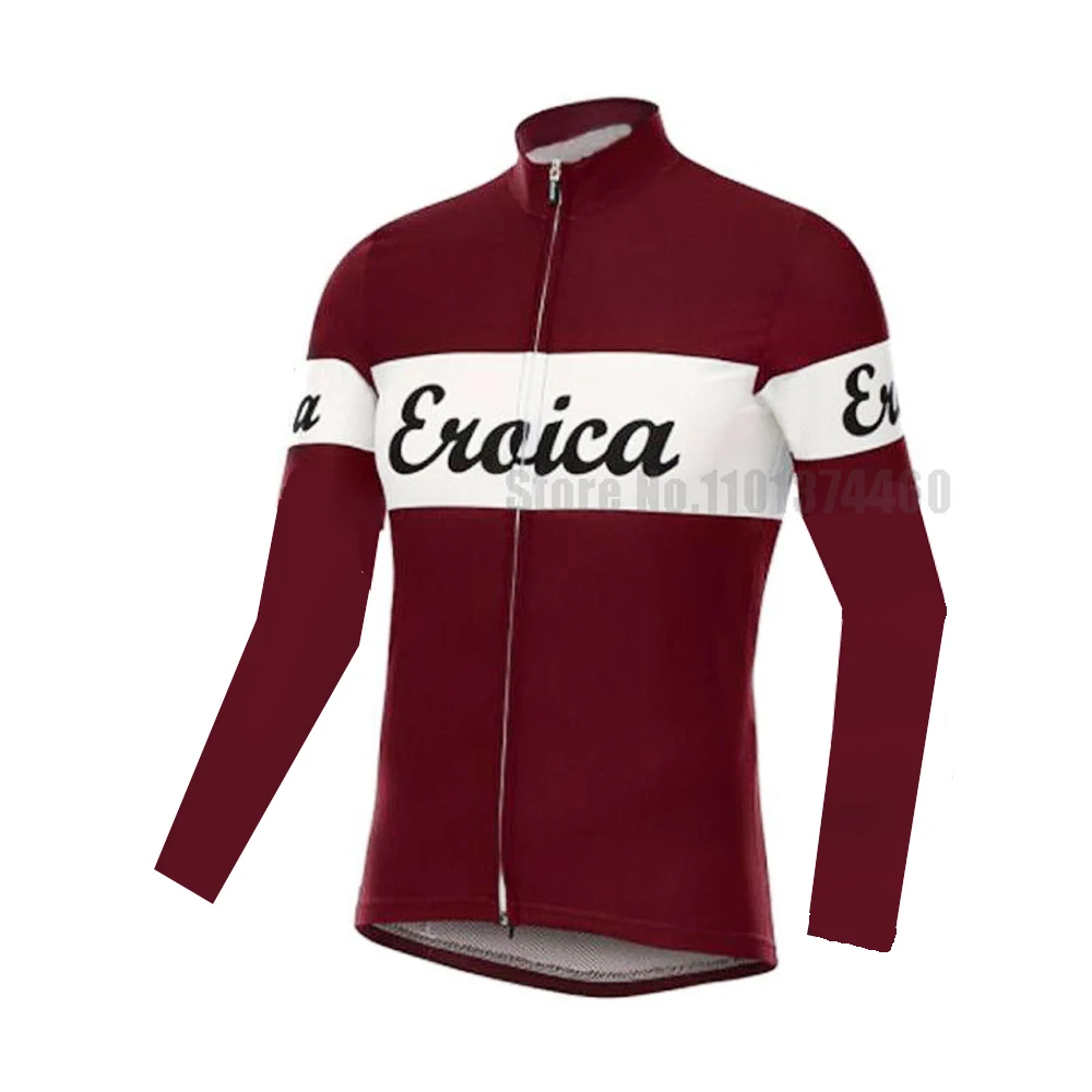 Eroica Cycling Jersey Pro Team Men Long Sleeve Winter Fleece & Thin Racing Bike Wear Clothing Triathlon