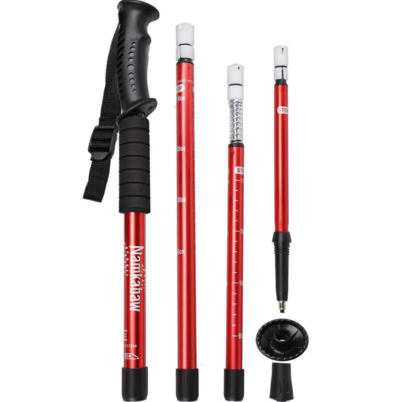 Aluminium Alloy Outdoor Trekking Pole Retractable Climbing Outdoor Crutch Aluminum Trekking Telescopic Alpenstocks trekking pole trekking poles
