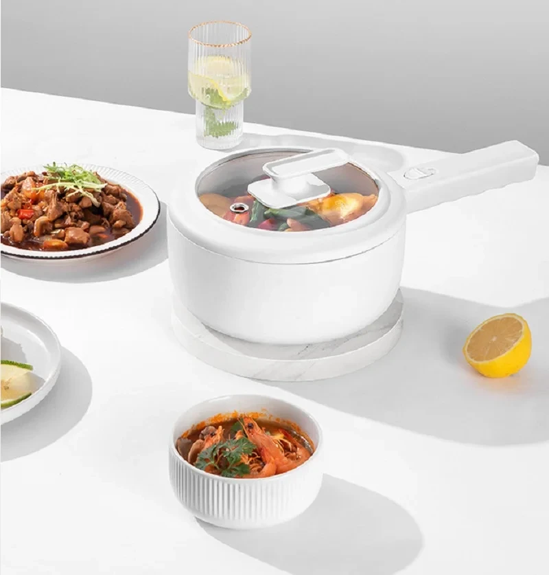 2.5L Multifunctional Electric Cook Non-stick Electric Frying Pot Hot Pot Noodle Soup Pot Home Electric Cooker Kitchen Tools 220V 3
