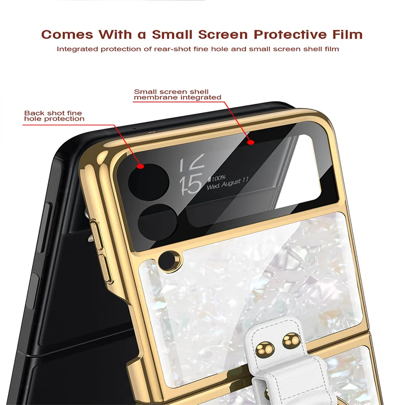Nhẫn Giá Đỡ Ốp Lưng Dành Cho Samsung Galaxy Samsung Galaxy Z Flip 3 5G Bao Da Siêu Mỏng Bảo Vệ Có Giá Đỡ cho Samsung Flip3 kawaii phone case samsung