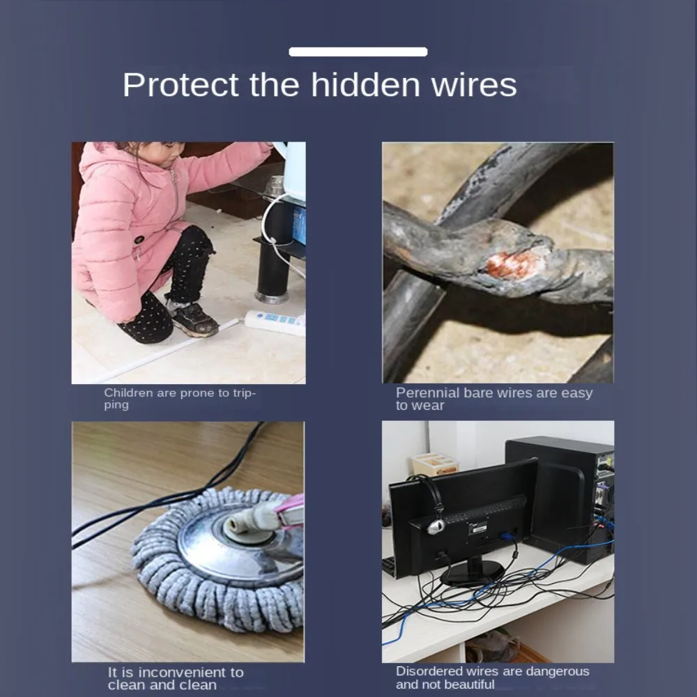 Cord Protector Self-Adhesive Triangle Extension Wiring Duct Protector Anti-extrusion Floor Cord Cover Power Cable cable protector