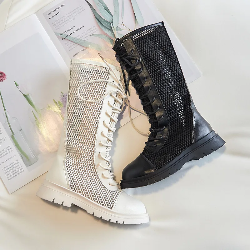 Girls Summer Hollow PU Boots Casual Breatheable Kids Shoes