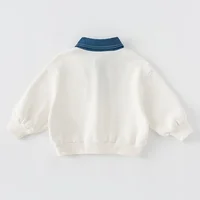 Baby Girl Boy Solid Color Hoodie Infant Toddler Child Turn Down Collar Top Autumn Long Sleeve Pullover Baby Clothes 12M-5Y 3