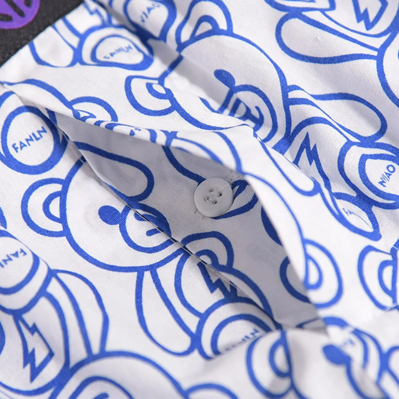 Pure Cotton Panties Blue Bear For Men And Women Pattern Comfortable Breathable Shorts For Home Leisure