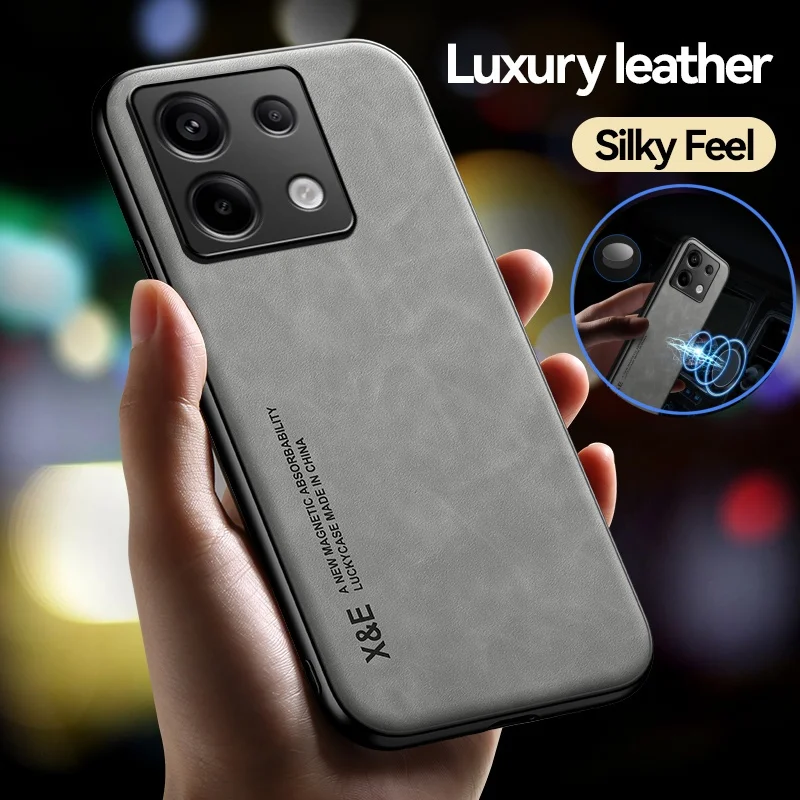 Leather Magnetic Soft Silicone Case - Elegant Back Cover