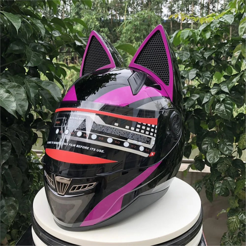 

Cat Ear Helmet Motorcycle Detachable Casco Moto Helmet Fashion Cool Personality Full Face Helmet Gift For Girlfriend Capacete